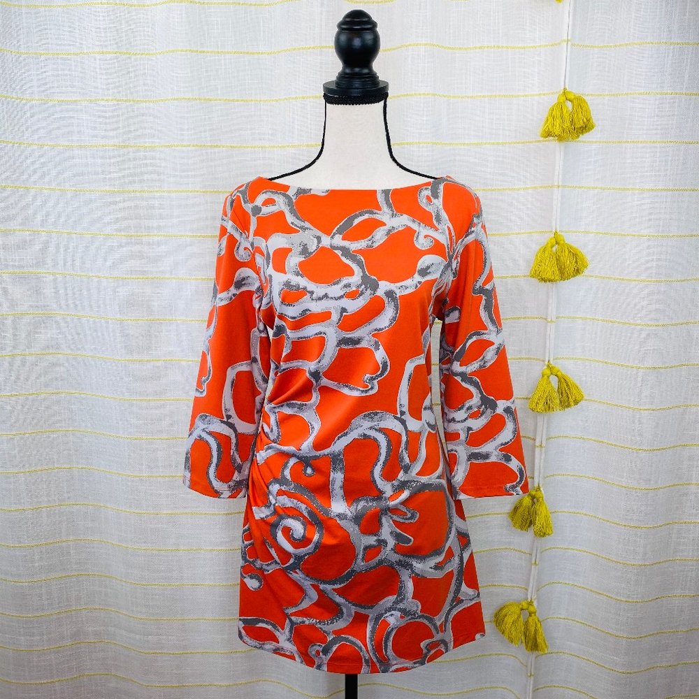 J McLaughlin Catalina Cloth Ruched Dress Womens L